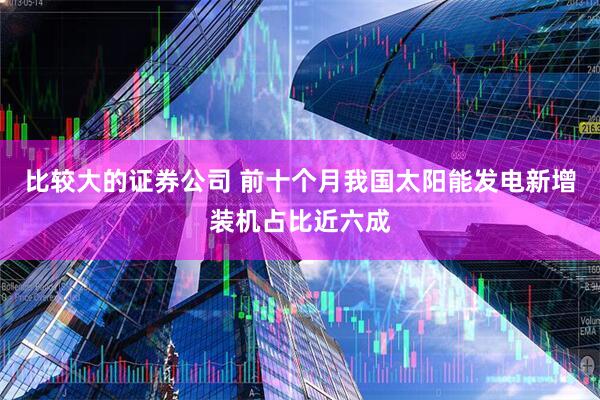 比较大的证券公司 前十个月我国太阳能发电新增装机占比近六成