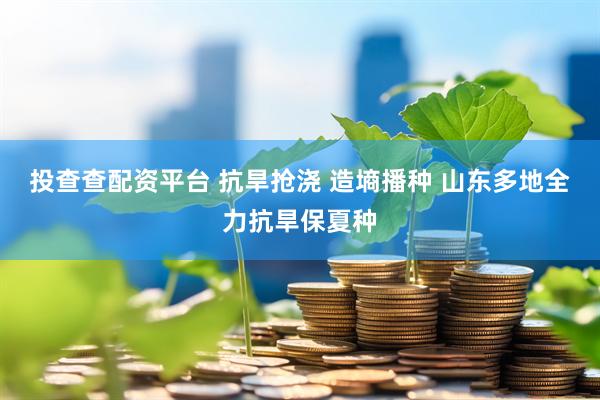 投查查配资平台 抗旱抢浇 造墒播种 山东多地全力抗旱保夏种
