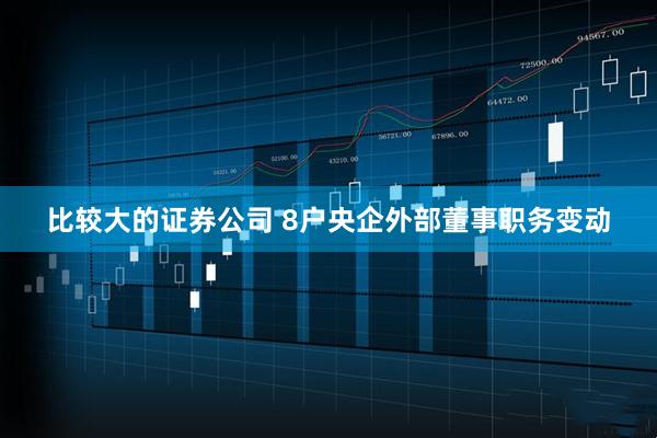 比较大的证券公司 8户央企外部董事职务变动