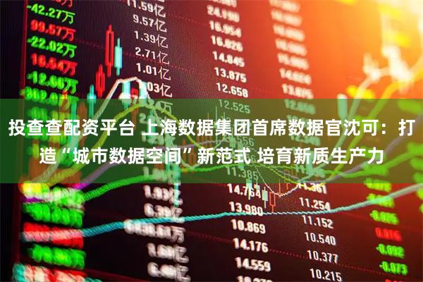 投查查配资平台 上海数据集团首席数据官沈可:打造“城市数据空间”新范式 培育新质生产力
